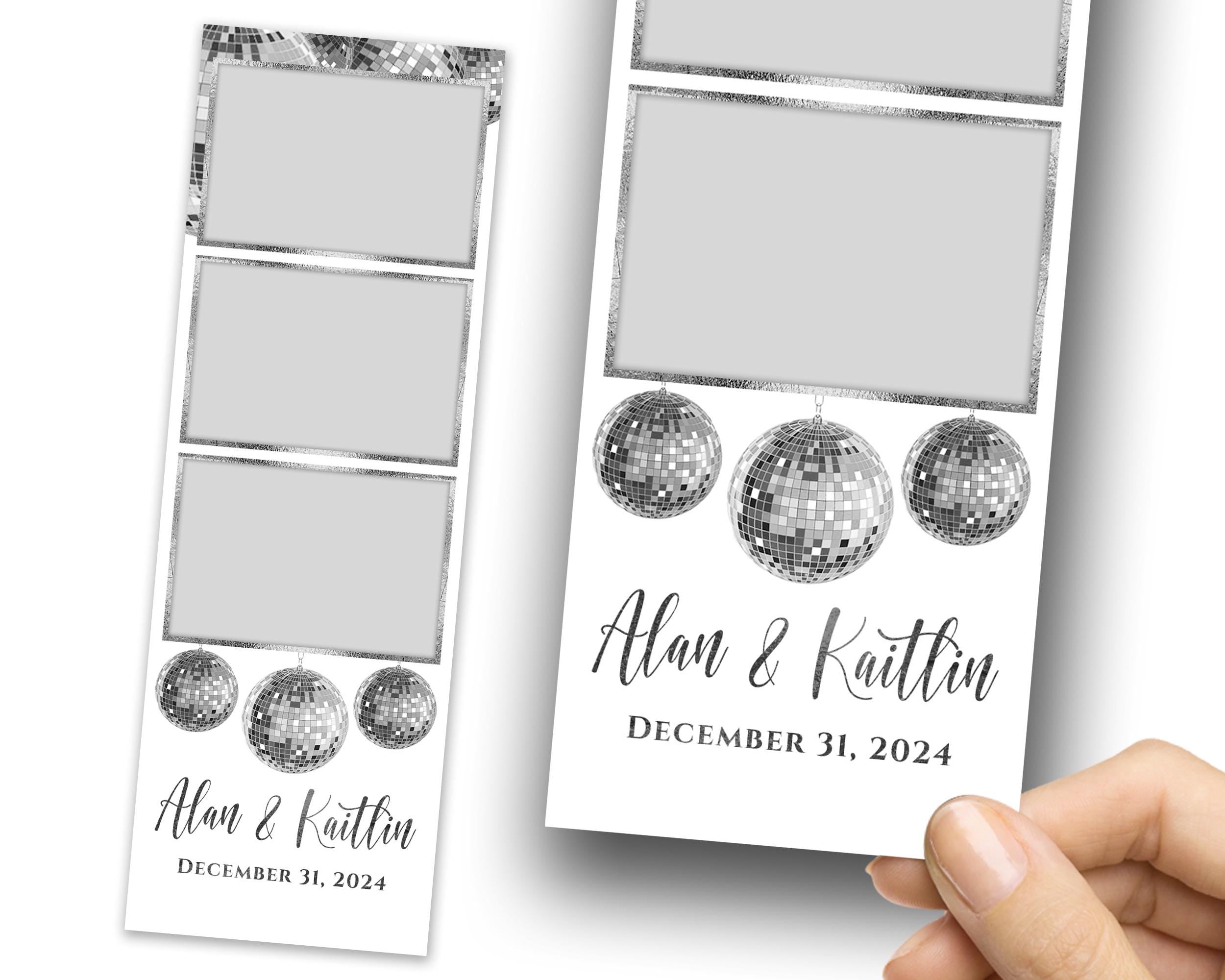 Disco Ball Photobooth Template, Disco Photo Booth Template, Silver Disco Ball Wedding Photobooth Template 1463
