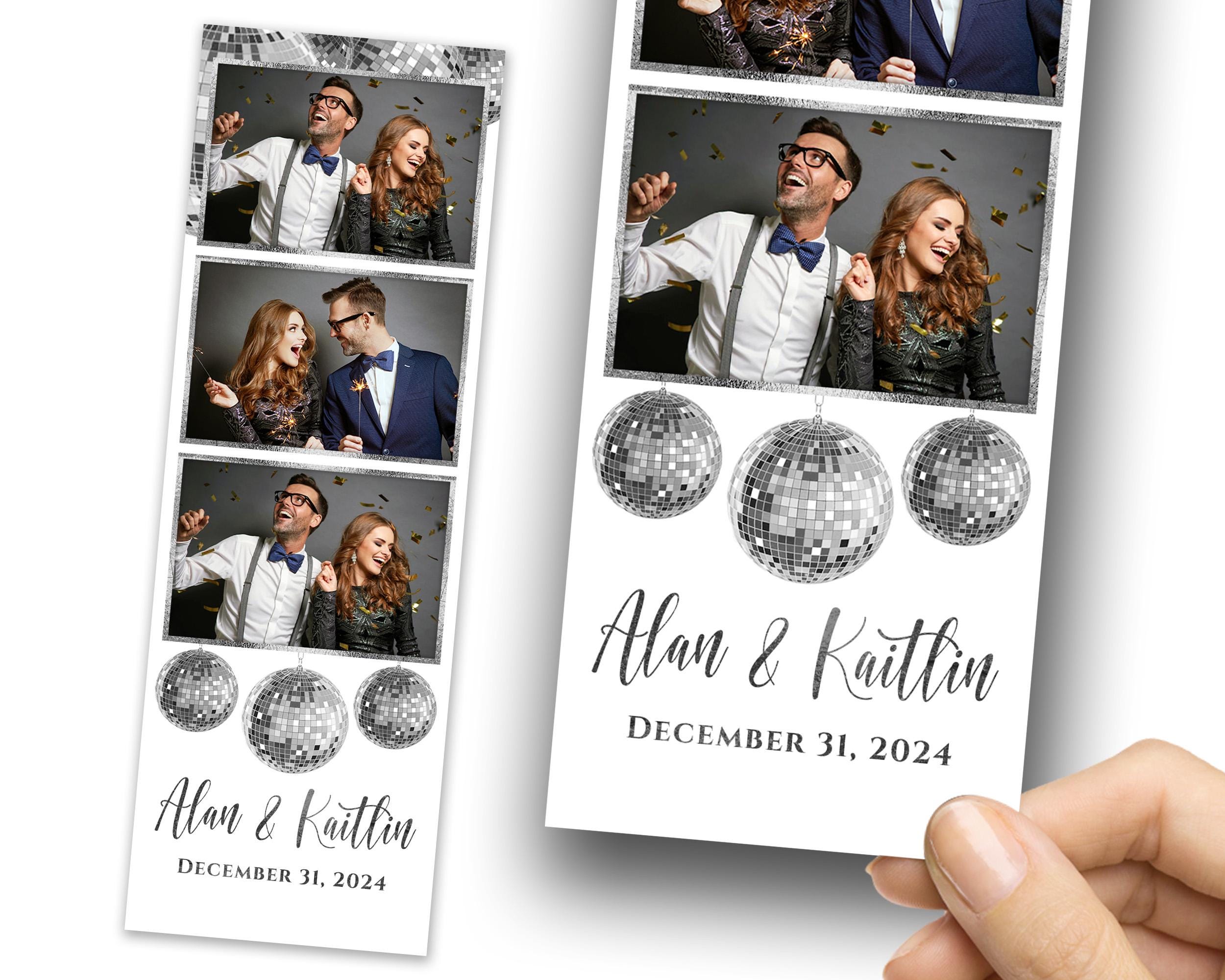 Disco Ball Photobooth Template, Disco Photo Booth Template, Silver Disco Ball Wedding Photobooth Template 1463