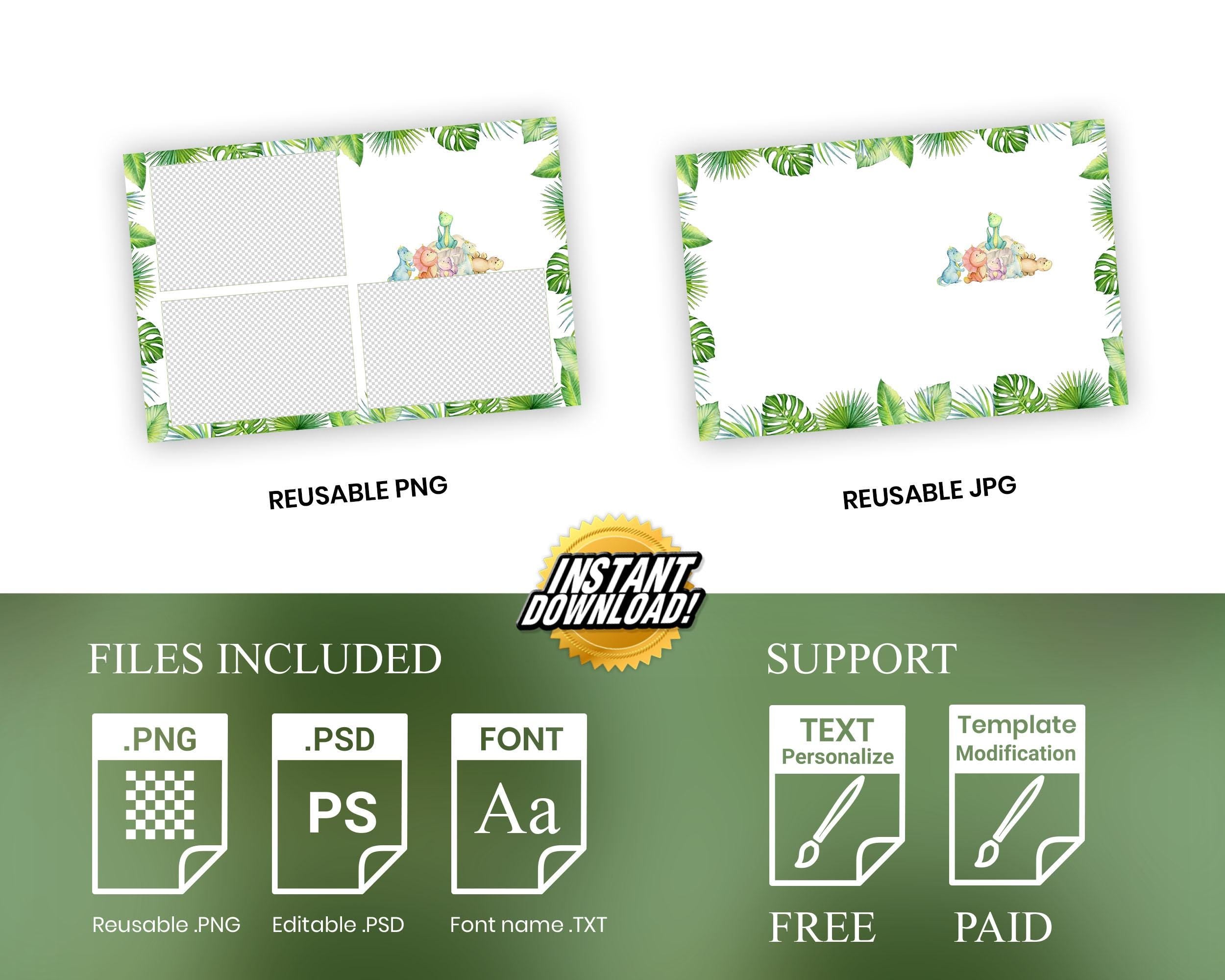 Safari photobooth It's a Boy Dinosaur Baby Shower Photo Booth Template | Dino Baby Shower Photobooth Template 1465