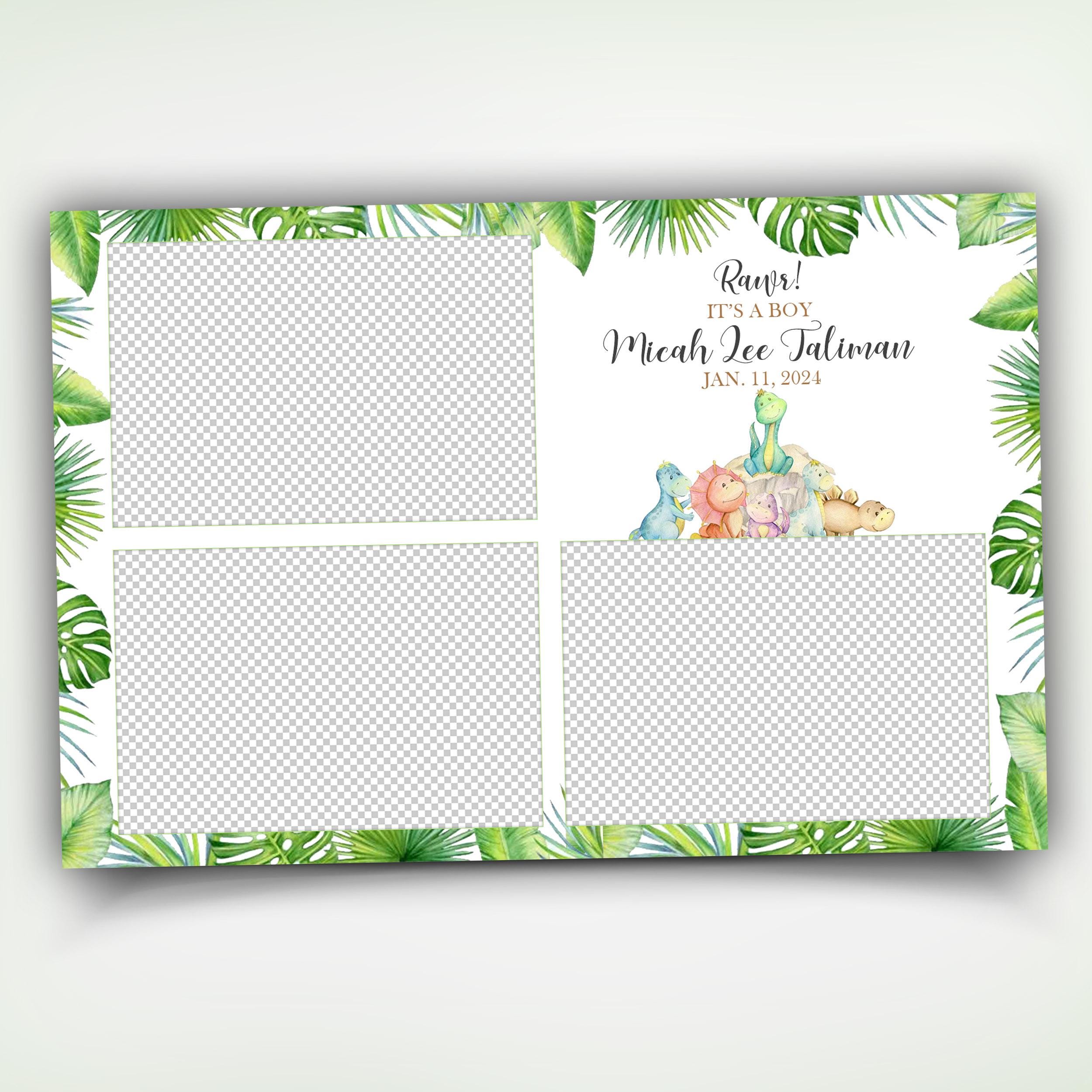 Safari photobooth It's a Boy Dinosaur Baby Shower Photo Booth Template | Dino Baby Shower Photobooth Template 1465