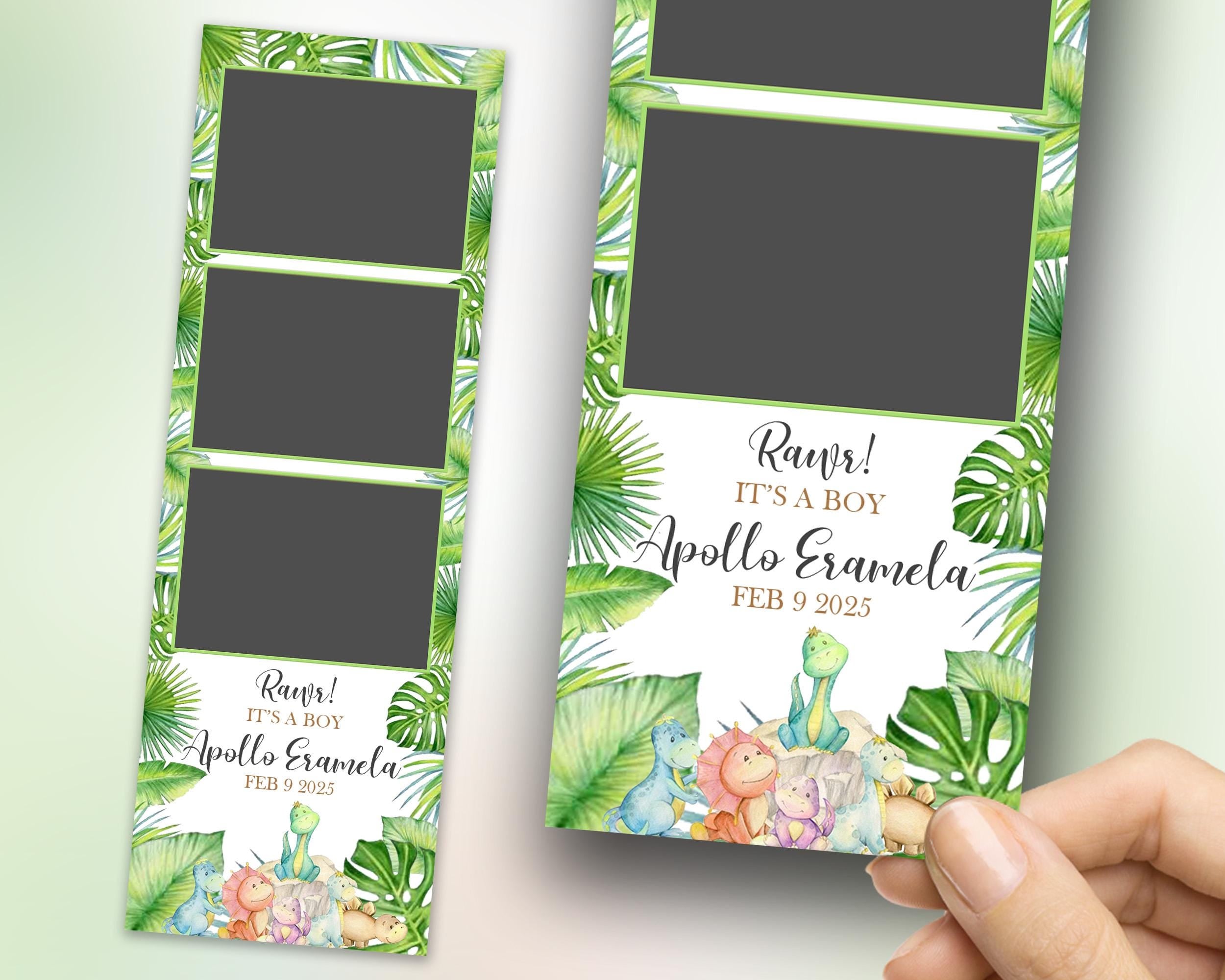 It's a Boy Dinosaur Baby Shower Safari Photo Booth Template | Dino Baby Shower Photobooth Template 1465