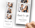 Wedding signature black and white Bridal Shower Anniversary Photo Booth Template 2x6 Strip Photobooth Template with FONT