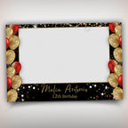 Birthday Photobooth Template Red Gold Balloon, Birthday Photo Booth Template, Bday 1051