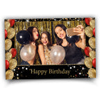 Birthday Photobooth Template Red Gold Balloon, Birthday Photo Booth Template, Bday 1051