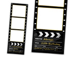 Hollywood Glamour Clap Boards Photobooth Template, Birthday Party Photo Booth, Bday Cinema Movie Film, 2x6 Glam Birthday Photobooth, 167