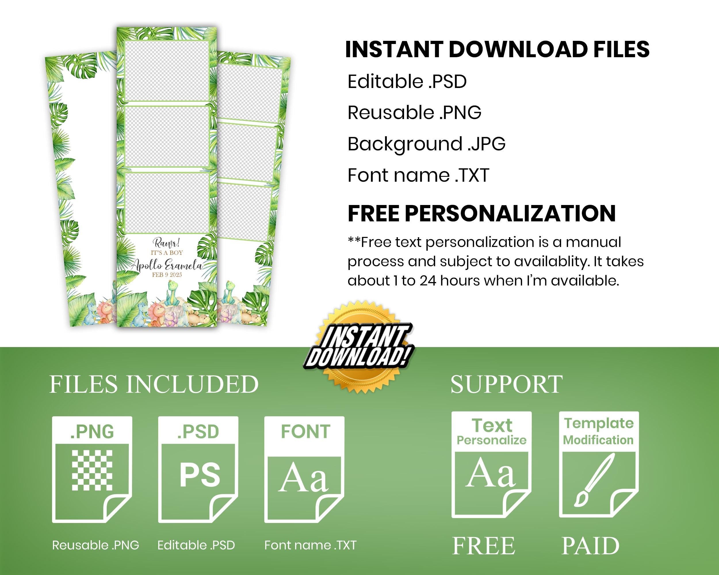 It's a Boy Dinosaur Baby Shower Safari Photo Booth Template | Dino Baby Shower Photobooth Template 1465