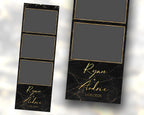 Wedding Photobooth Template, Birthday Photo Booth Template, 2x6 Strip, Anniversary, Sweet 16, Quince, Black Gold Marble
