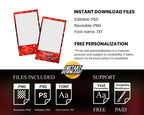 Red Photobooth Template for Wedding, Birthday Photobooth, Sweet 16, Anniversary Red Photo Booth Overlay, Red Bokeh Bday, 360 Overlay, 725