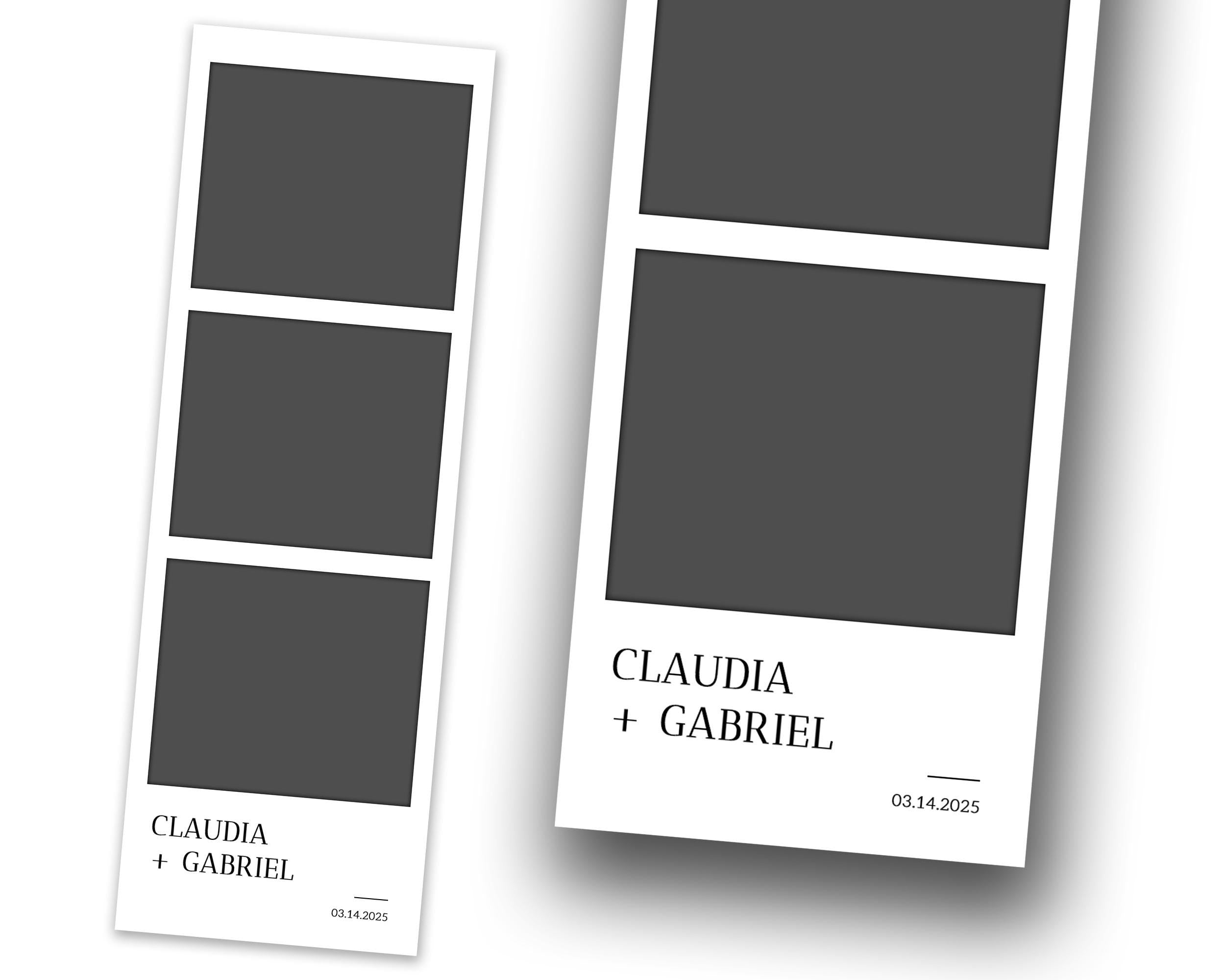 Wedding Anniversary Signature Black Bridal Shower Photo Booth Template 2x6 Strip Photobooth