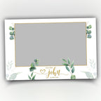 Wedding Photobooth Overlay with greenery eucalyptus wreath leaves elegant minimal greenery photo booth template