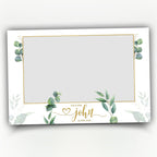 Wedding Photobooth Overlay with greenery eucalyptus wreath leaves elegant minimal greenery photo booth template