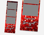 Red Photobooth Template for Wedding, Birthday Photobooth, Sweet 16, Anniversary Red 2x6 Photo Booth Overlay, Red Bokeh Bday Overlay, 725