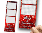Red Photobooth Template for Wedding, Birthday Photobooth, Sweet 16, Anniversary Red 2x6 Photo Booth Overlay, Red Bokeh Bday Overlay, 725