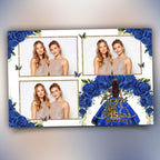 Sweet 16 Photobooth Template, Quinceañera Photo Booth, Birthday Photobooth, Mis quince años, Blue Flower, Blue Floral, Butterfly 1108