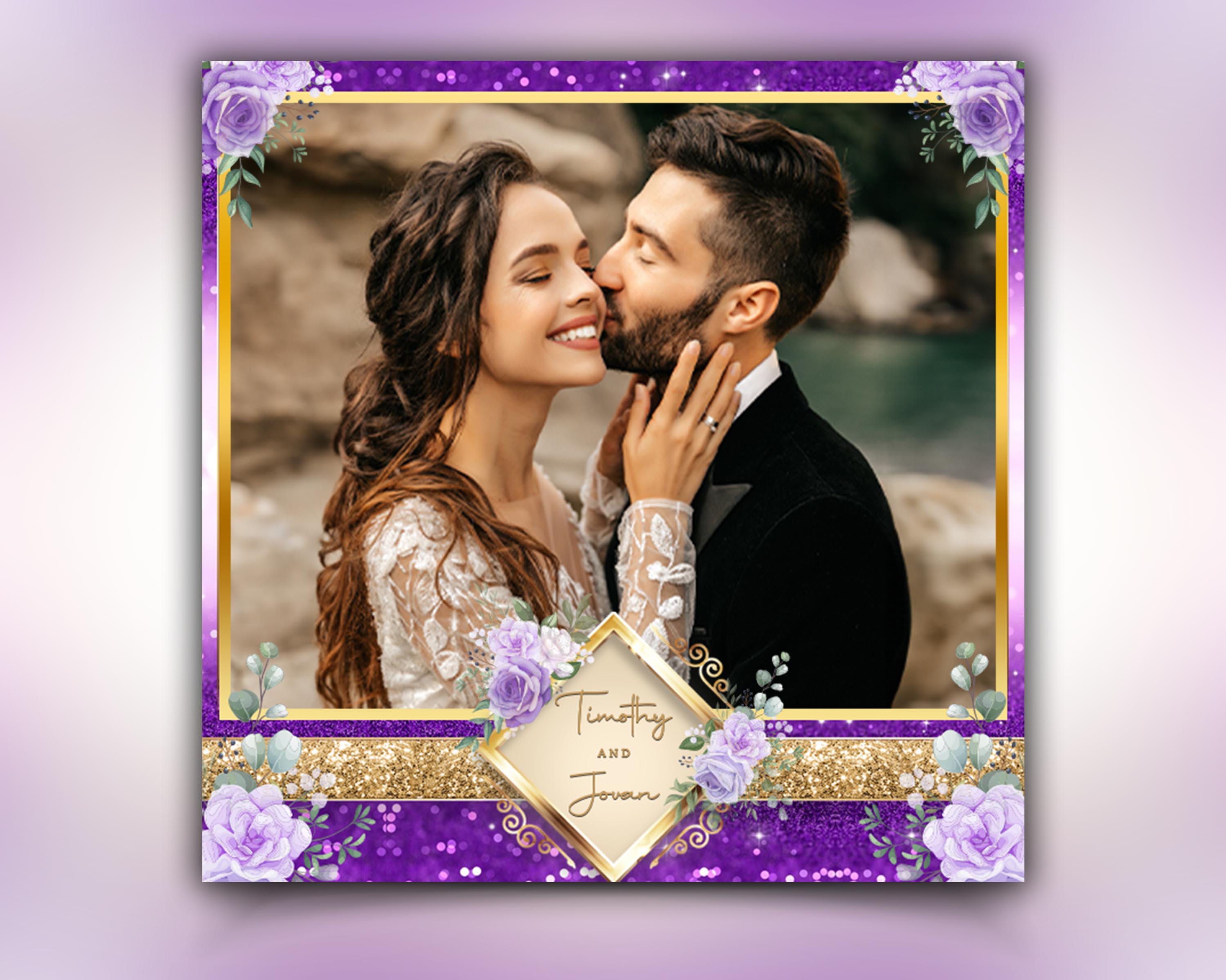 Purple Birthday Photobooth Template Mis Quince, XV, Quinceañera, Sweet 16 Photo Booth 720x720 Overlay