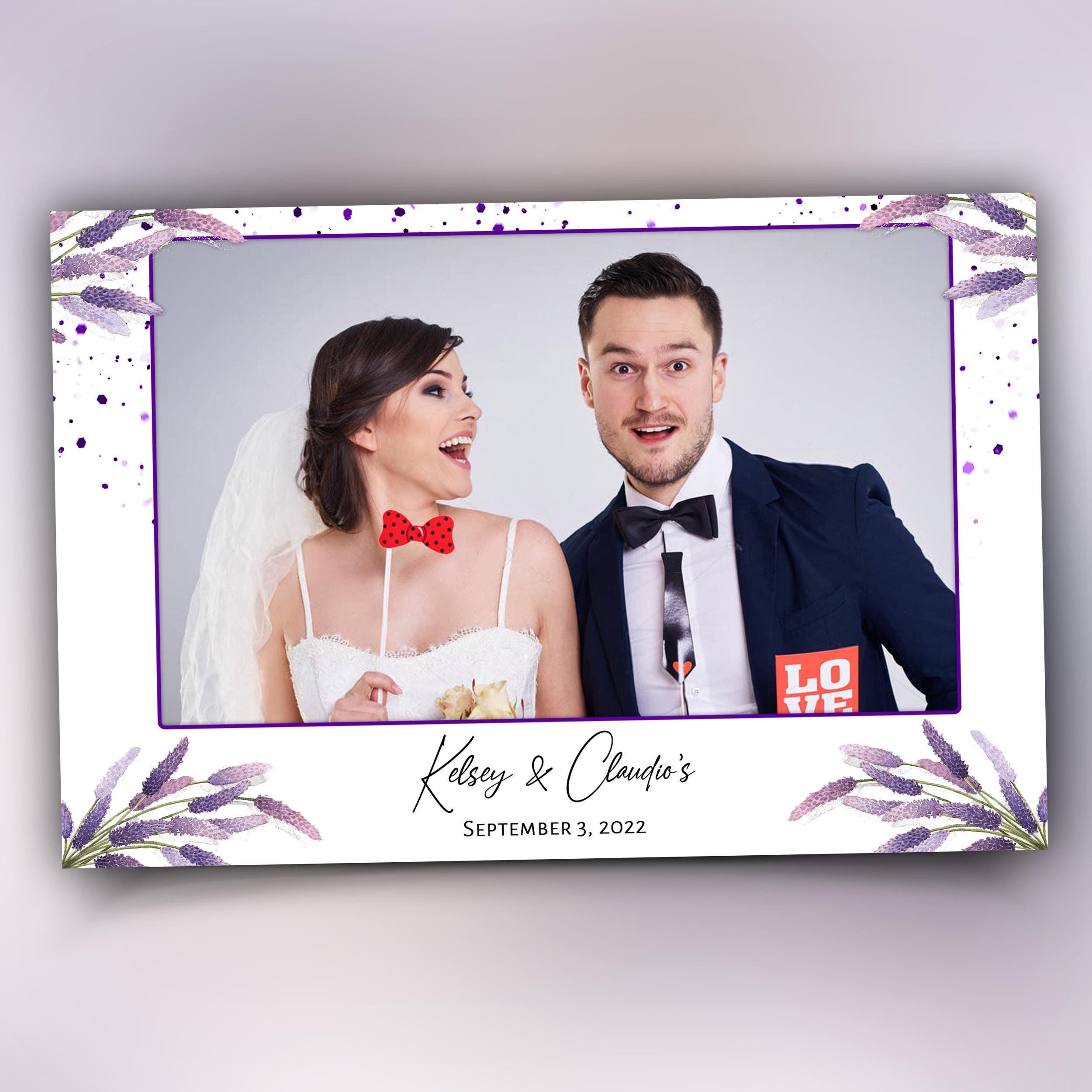 Wedding Lavender Photobooth Template Purple Flower Photo Booth Overlay