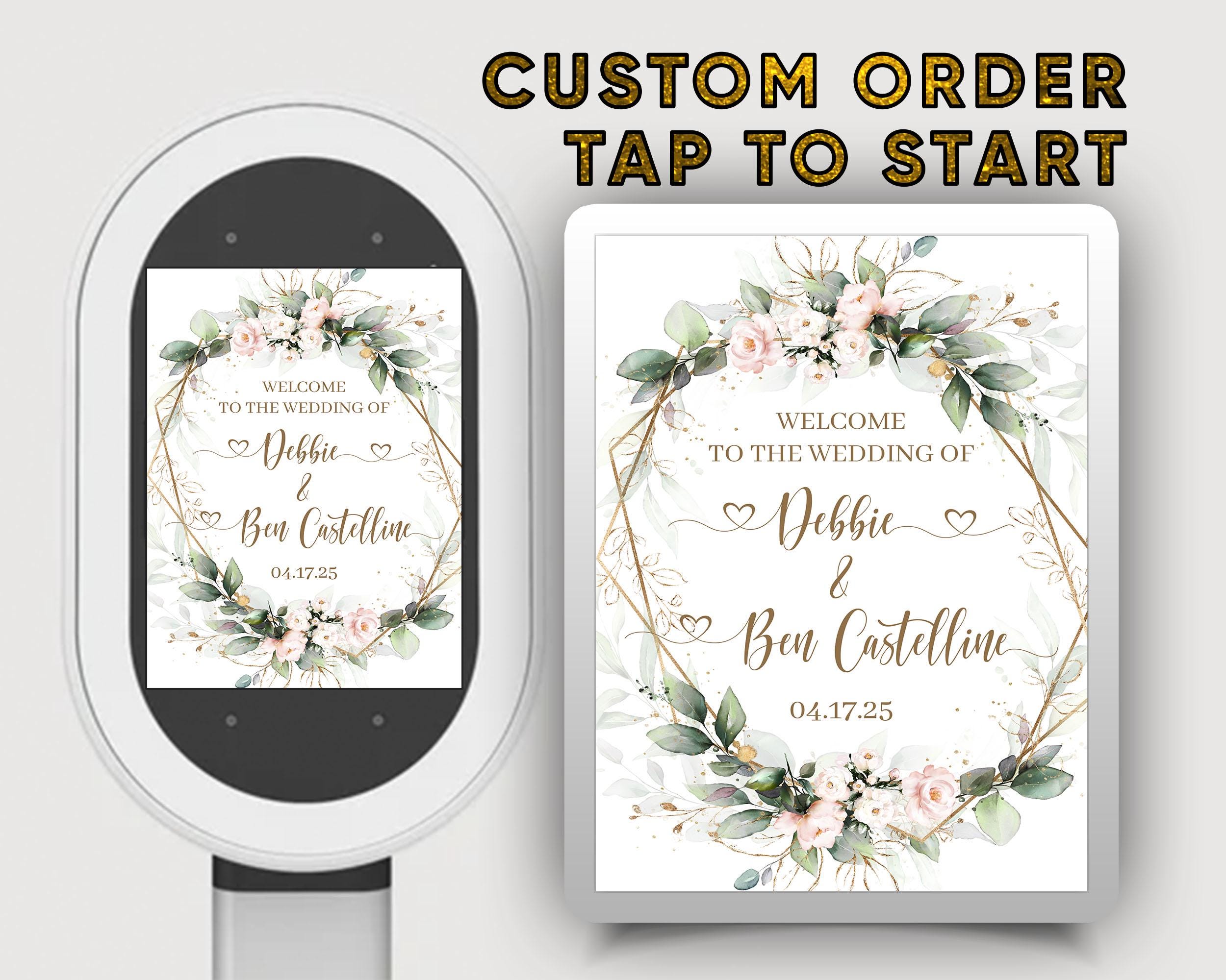 LumaBooth Photobooth 1668x2388 Tap to Start Screen JPG and PNG Text editable PSD file, Wedding Anniversary Photo Booth Welcome Screen