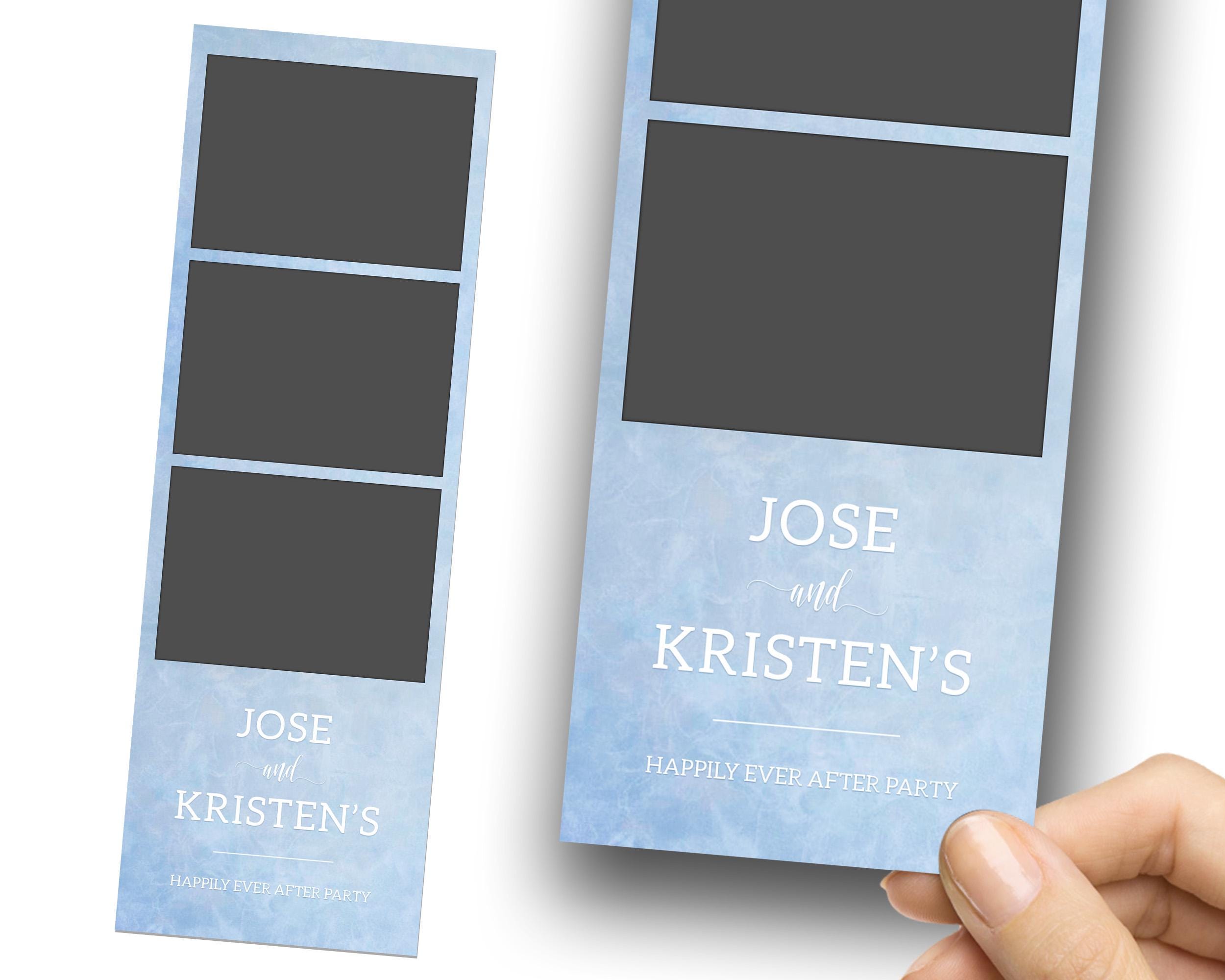 Wedding signature black and white Bridal Shower Anniversary Photo Booth Template 2x6 Strip Photobooth