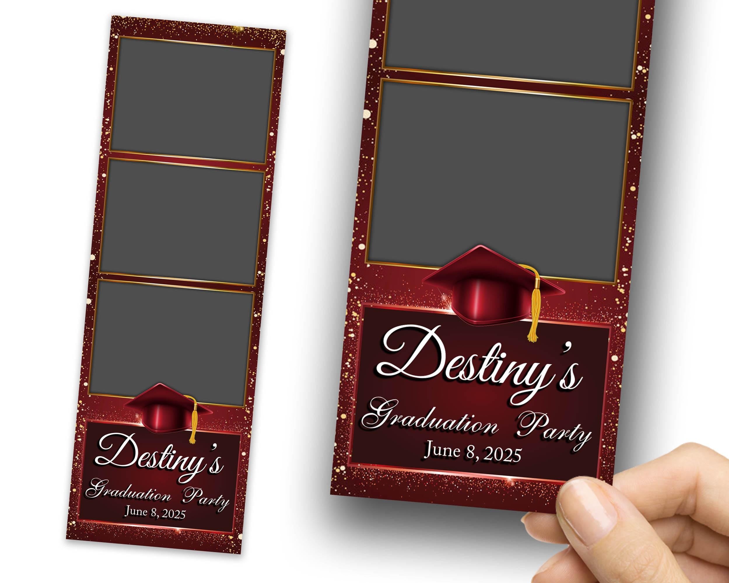 Maroon Graduation Photo Booth Template Prom 2023 Photobooth Class of 2023 Burgandy Gold Graduation Photobooth Strip