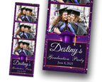 Purple Graduation Photo Booth Template, Prom Photobooth, Class of,  Grad Photobooth, 2x6 Strip