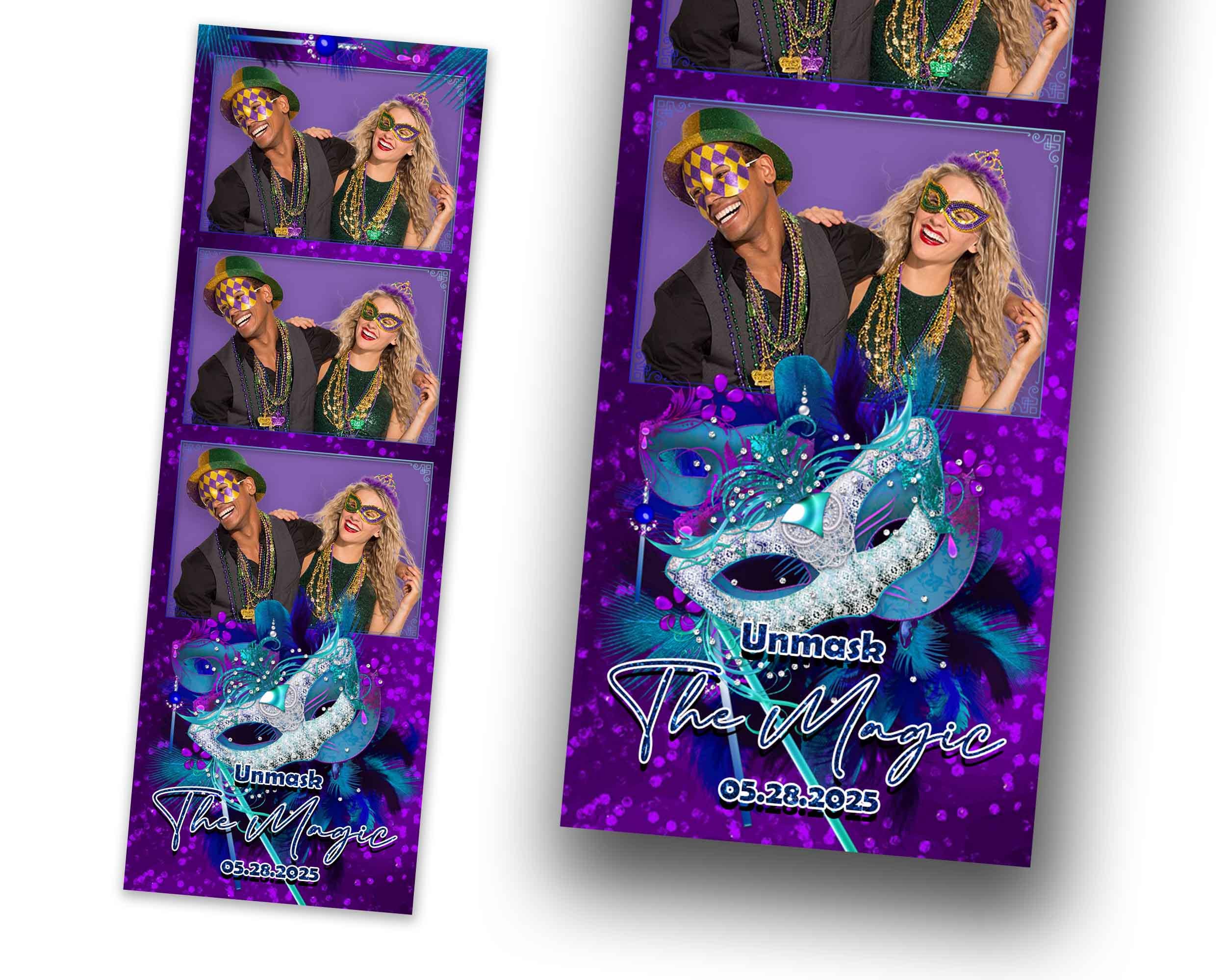 Masquerade Photobooth Template, Mardi Gras Mask Carnevale Photobooth Template, Mirror DSLR Darkroom Salsa, Touchpix